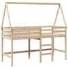 vidaXL Ł&oacute;żko na antresoli, z drabiną i dachem, 90x190 cm, sosna