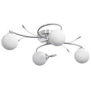 vidaXL Lampa sufitowa, okrągłe szklane klosze, 4 żar&oacute;wki LED, G9