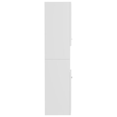vidaXL Szafka łazienkowa, biała, wysoki połysk, 30x30x130 cm