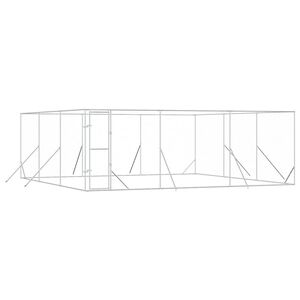 vidaXL Kojec zewnętrzny dla psa, srebrny, 6x6x2 m, stal galwanizowana