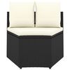 vidaXL 9-częściowa sofa ogrodowa z poduszkami, rattan PE, czarna