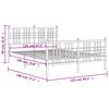 vidaXL Metalowa rama ł&oacute;żka z wezgłowiem i zan&oacute;żkiem, czarna, 120x190cm
