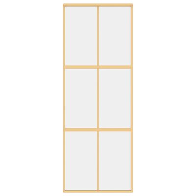 vidaXL Drzwi przesuwne, złote, 76x205 cm, przezroczyste szkło ESG