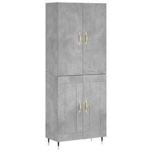 vidaXL Witrynka, szarość betonu 69,5x34x180 cm materiał drewnopochodny