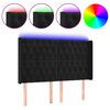 vidaXL Zagł&oacute;wek do ł&oacute;żka z LED, czarny, 147x16x118/128 cm, aksamit