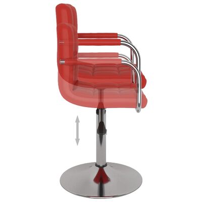 vidaXL Krzesło stołowe, winna czerwień, obite sztuczną skórą