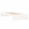 vidaXL Rama ł&oacute;żka, biała, lite drewno, 75x190 cm, pojedyncza