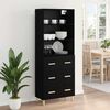 vidaXL Highboard z szufladą Czarny Dąb 69,5 x 32,5 x 180 cm