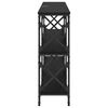 vidaXL Konsola Czarny Dąb 156 x 28 x 80,5 cm Materiał drewnopochodny