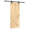 vidaXL Drzwi przesuwne Naturalny i czarny 85 x 210 cm