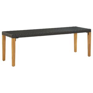 vidaXL Ławka ogrodowa, 80 cm, polirattan, czarna