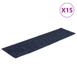 vidaXL Maty na schody samoprzylepne 15 szt. 76x20 cm Szaro-niebieskie prostokątne