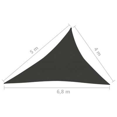vidaXL Żagiel przeciwsłoneczny, 160 g/m², czarny, 4x5x6,8 m, HDPE
