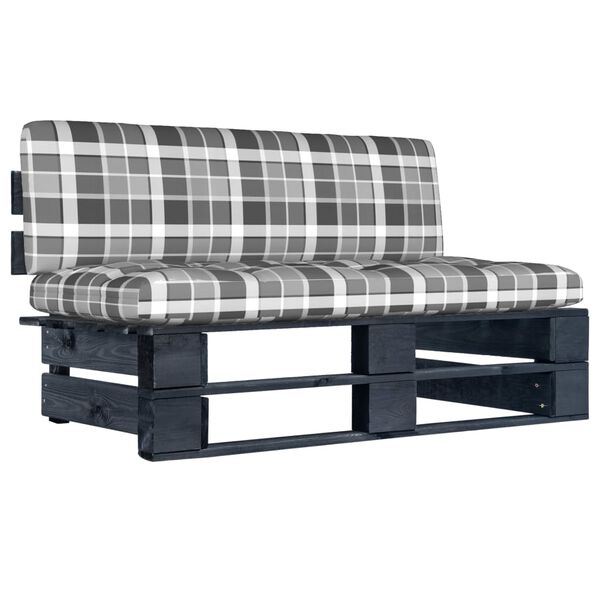 vidaXL Ogrodowa sofa środkowa z palet, impregnowana na czarno sosna