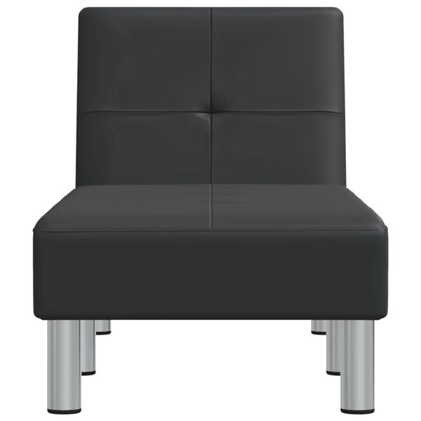 vidaXL Szezlong, czarny, sztuczna sk&oacute;ra