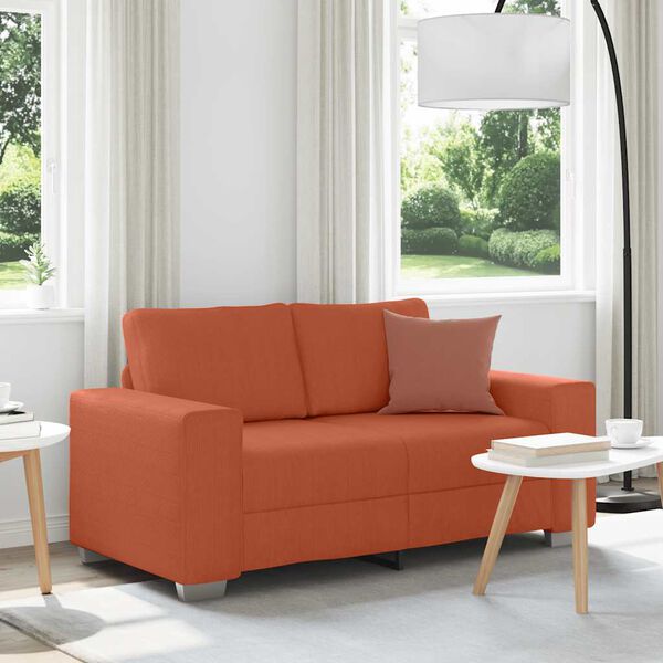 vidaXL Sofa dwuosobowa czerwono-pomarańczowa 120 cm Tkanina sztruksowa