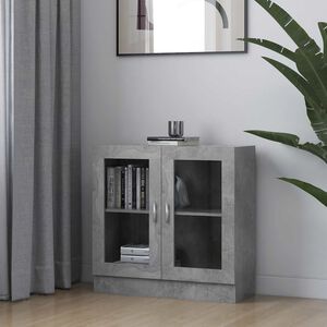 vidaXL Witryna, szarość betonu 82,5x30,5x80 cm materiał drewnopochodny