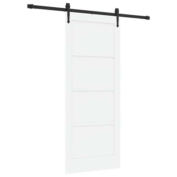 vidaXL Drzwi przesuwne ORKDAL Biały 83 x 202 cm Lite drewno sosnowe