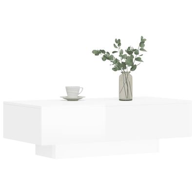 vidaXL Stolik kawowy, biały z połyskiem, 100x49,5x31 cm