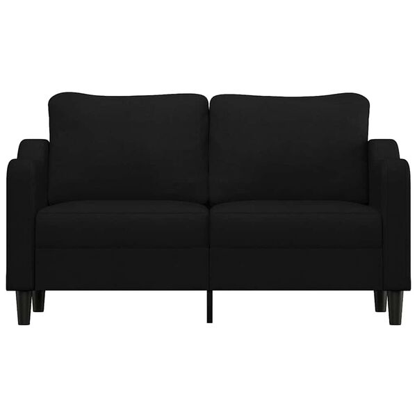 vidaXL Sofa 2-osobowa, czarna, 140 cm, tapicerowana tkaniną