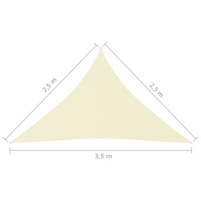vidaXL Żagiel ogrodowy, tkanina Oxford, trójkątny, 2,5x2,5x3,5 m, krem