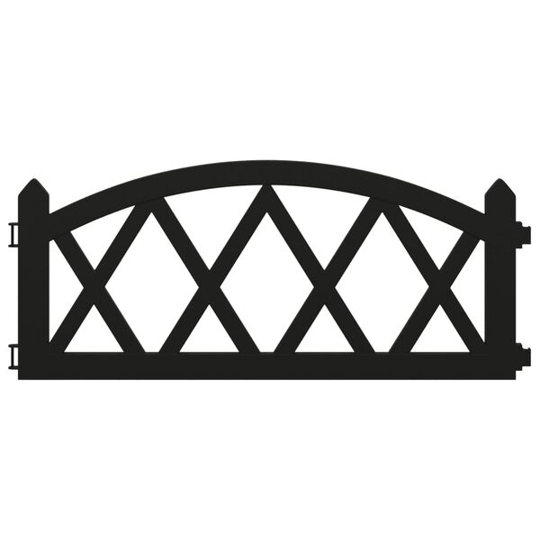 vidaXL Obrzeża trawnikowe, 17 szt., czarne, 10 m, PP