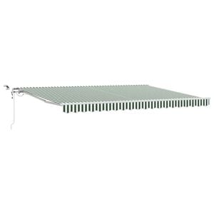 vidaXL Markiza wysuwana Zielony i Biały 450 &times; 350 cm Poliester