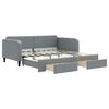 vidaXL Sofa rozsuwana z szufladami, jasnoszara, 100x190 cm, tkanina