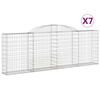 vidaXL Kosze gabionowe, 7 szt, 300x30x100/120 cm, galwanizowane żelazo