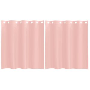 vidaXL Zasłony woalowe z przelotkami 2 szt. R&oacute;żowe 140x140 cm