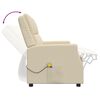 vidaXL Rozkładany fotel masujący, 2-os., kremowy, obity sztuczną sk&oacute;rą