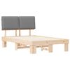 vidaXL Ramka ł&oacute;żka z tapicerowanym wezgłowiem Jasnoszary 120 x 190 cm