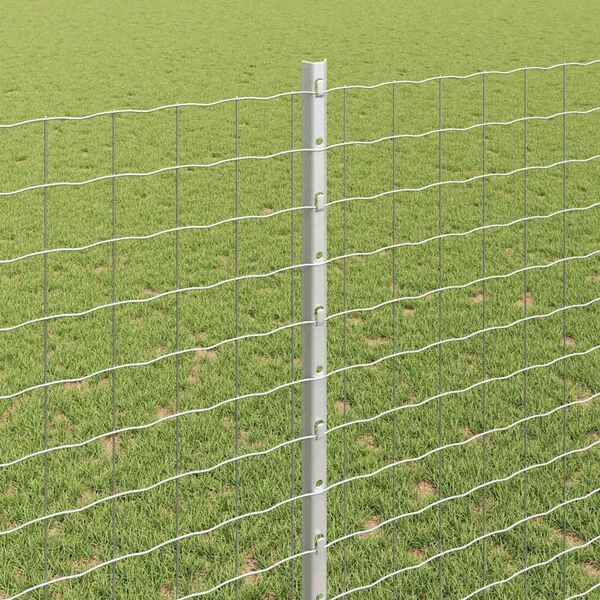 vidaXL Słupek ogrodzeniowy. 11 pcs Srebrny 140 cm Stal