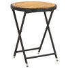 vidaXL Stolik herbaciany, czarny, 60 cm, rattan PE i drewno akacjowe