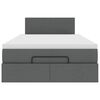 vidaXL Ł&oacute;żko otomana z materacem, ciemnoszare, 120x200 cm, tkanina