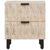 vidaXL Szafka Nocna 2 pcs Biały 40 x 33 x 46 cm Drewno z mango