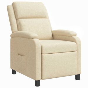 vidaXL Fotel recliner kremowy tkanina
