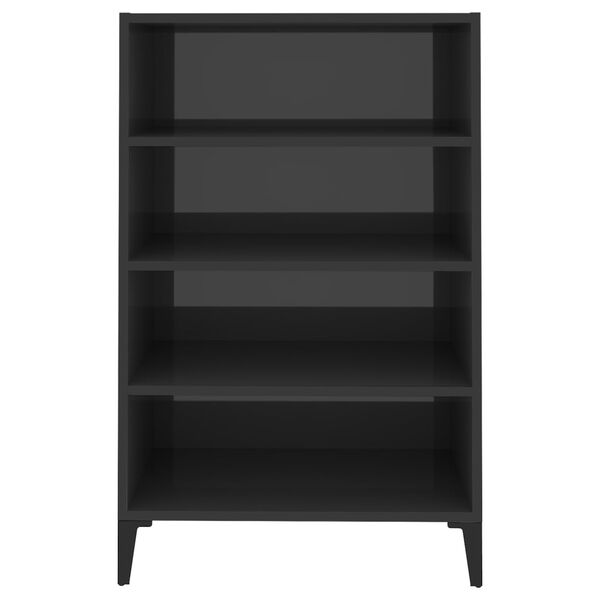 vidaXL Szafka na wysoki połysk, szara, 57x35x90 cm