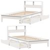 vidaXL Ł&oacute;żko z regałem, bez materaca, białe, 90x200 cm, sosnowe