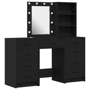 vidaXL Toaletka 3 szt. Czarny 40 x 41 x 135 cm Drewno inżynieryjne