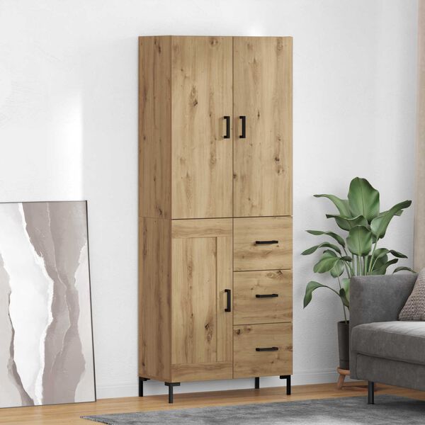 vidaXL Highboard z szufladą Dąb rzemieślniczy 69,5 x 34 x 180 cm