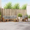 vidaXL Zestaw sof na zewnątrz z poduszką 7 pcs Naturalny i Jasny Szary