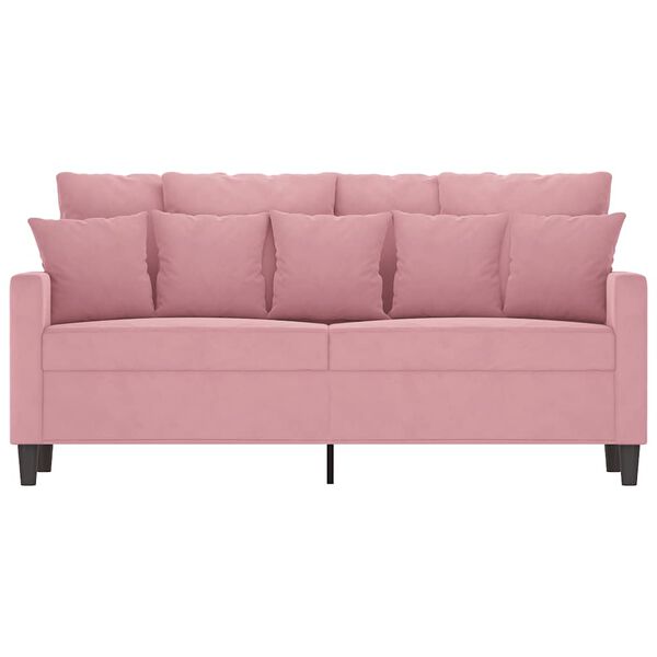 vidaXL Sofa 2-osobowa, r&oacute;żowy, 140 cm, tapicerowana aksamitem