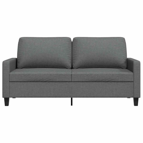 vidaXL Sofa 2-osobowa, ciemnoszara, 140 cm, tapicerowana tkaniną