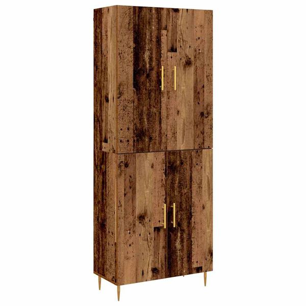 vidaXL Highboard Montowane na ścianie Stare drewno 69,5 x 34 x 180 cm