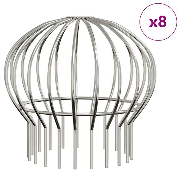 vidaXL Osłona na liście rynny 8 pcs Srebrny 160 mm Stal nierdzewna