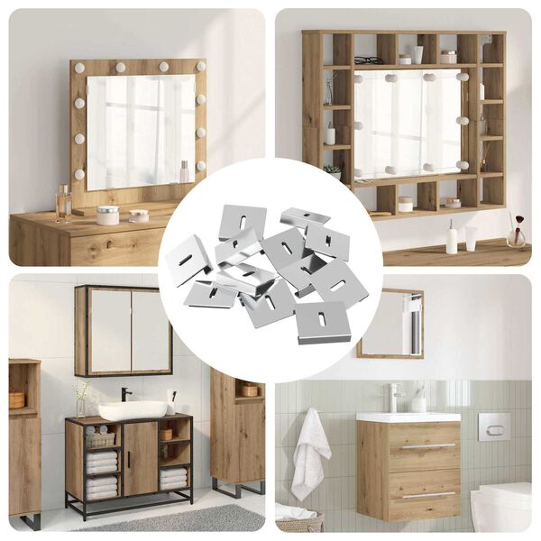 vidaXL Uchwyt do lustra 340 pcs Nikiel 35 x 30 x 8,3 mm Stal