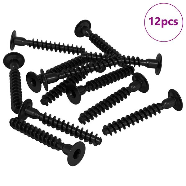 vidaXL Śruba z gniazdem i gł&oacute;wką sferyczną 12 pcs Czarny M5 x 40 mm