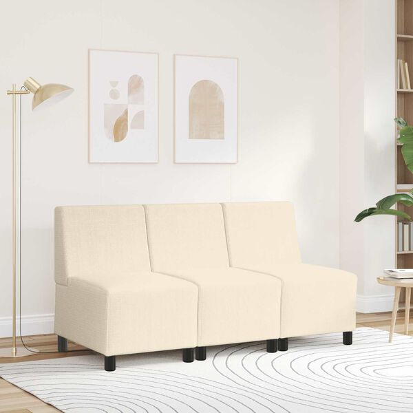 vidaXL | Modułowa sofa bez podłokietnik&oacute;w | Kremowy 55 x 74 x 82 cm