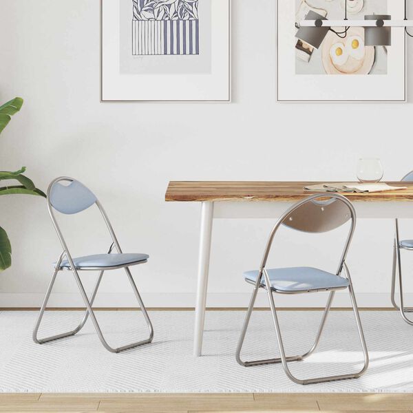 vidaXL Krzesło składane 2 pcs Szary 48 x 43,5 x 81 cm